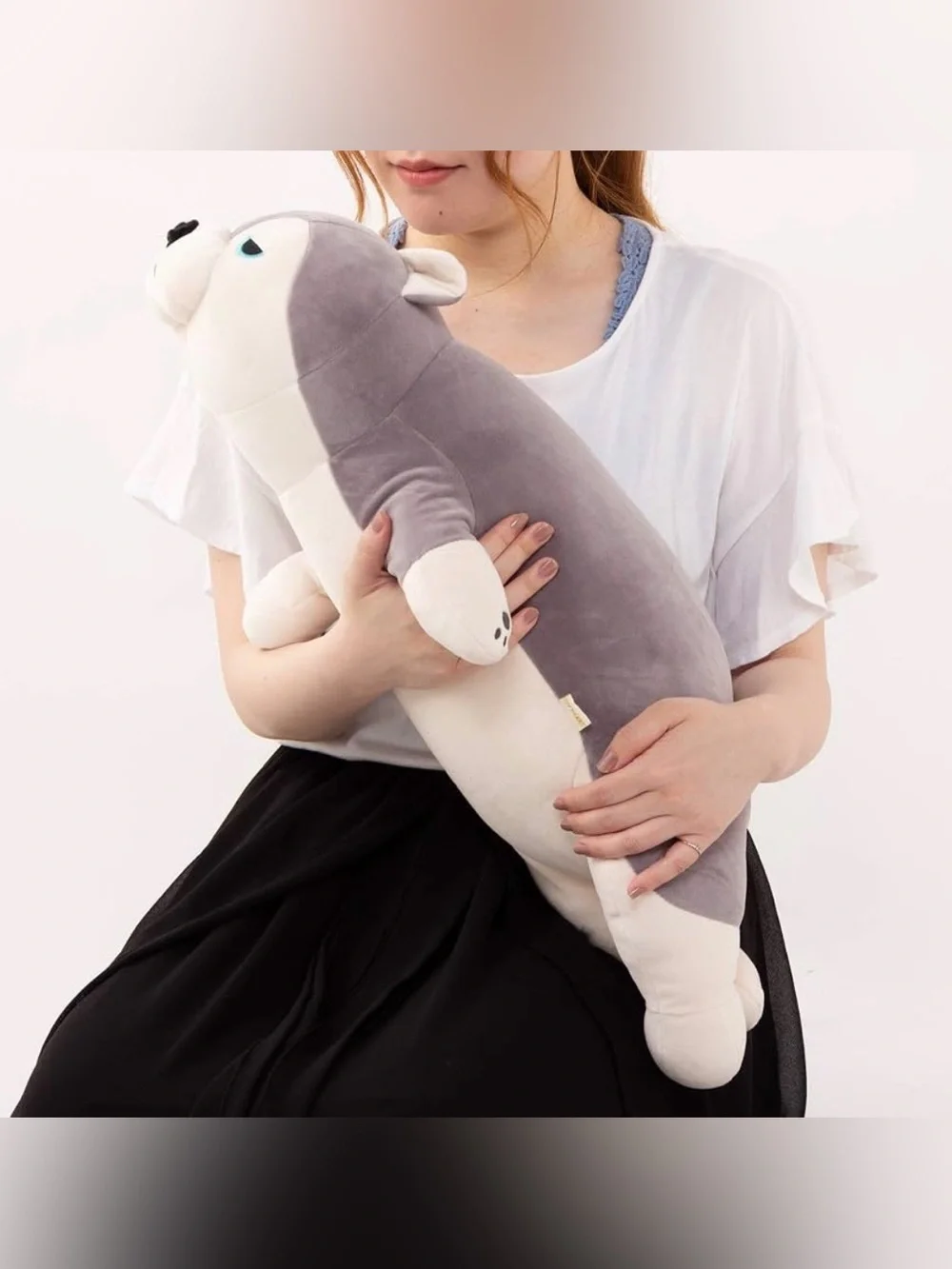 NEW Premium Nemu Nemu Animals Hug Pillow Husky Dog, Size L 26.4 inch
